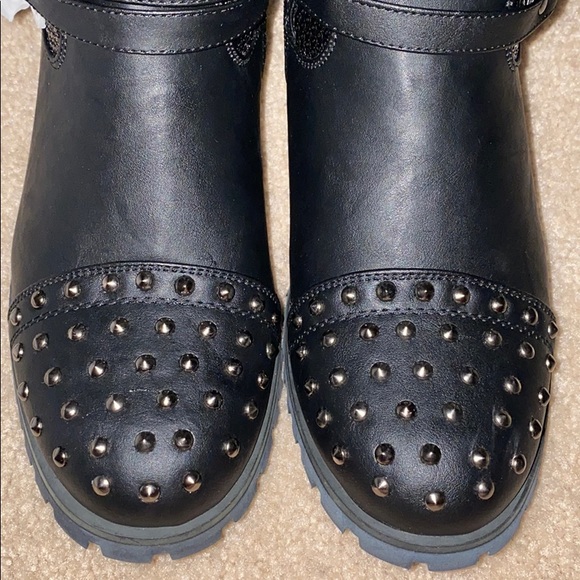 Chic biker moto boots with studs and sequins - Picture 2 of 7